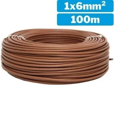 Cable eléctrico unifilar 1x6mm 100m marrón