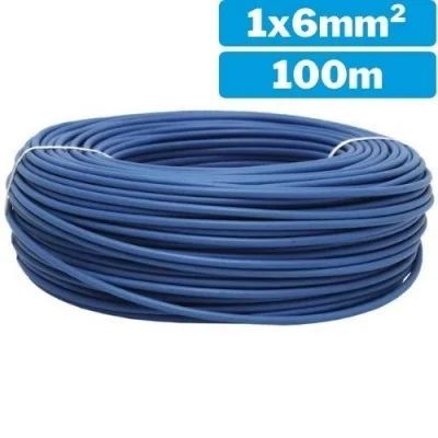 Cable elèctric de 1x6mm 100m blau d'una sola línia