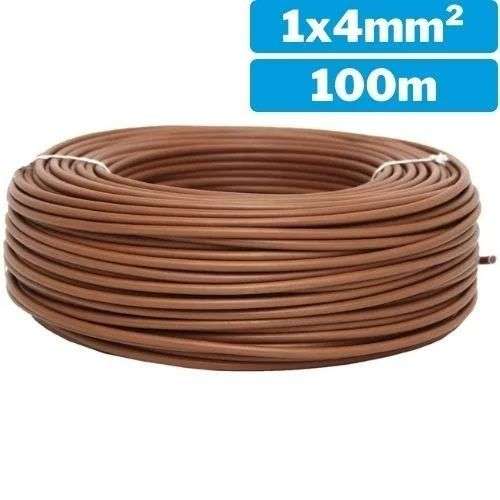 Cable eléctrico  unifilar 1x4mm 100m marrón