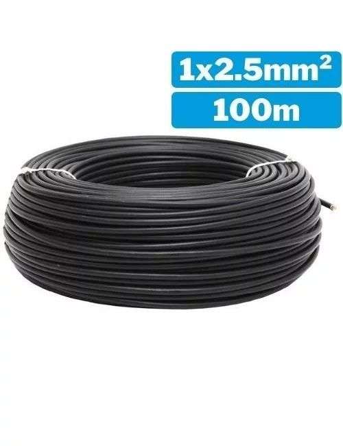 Cable eléctrico unifilar 1x2.5mm 100m negro