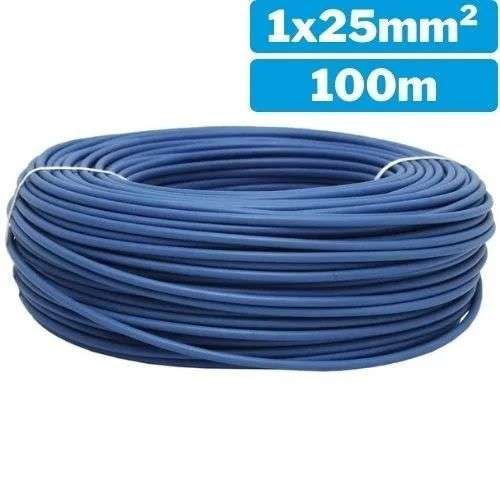 Cable elèctric de 1x25mm 100m blau d'una sola línia