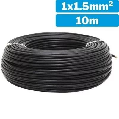 Cable eléctrico unifilar 1x1.5mm 10m negro