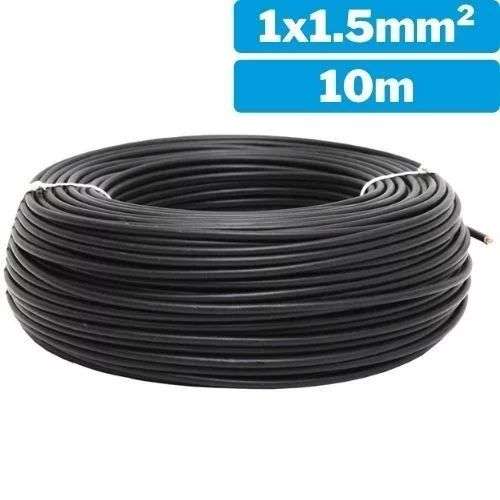 Cable elèctric de 1x1,5mm 10m negre d'una sola línia