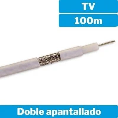 Cable coaxial doble apantallado cobre TV 75Ω - 100m