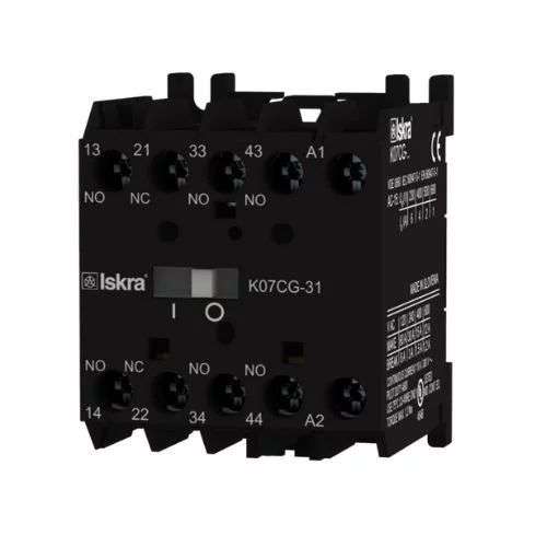 Minicontactor auxiliar 24VDC 3NO + 1NC 4A Iskra K07CG-31