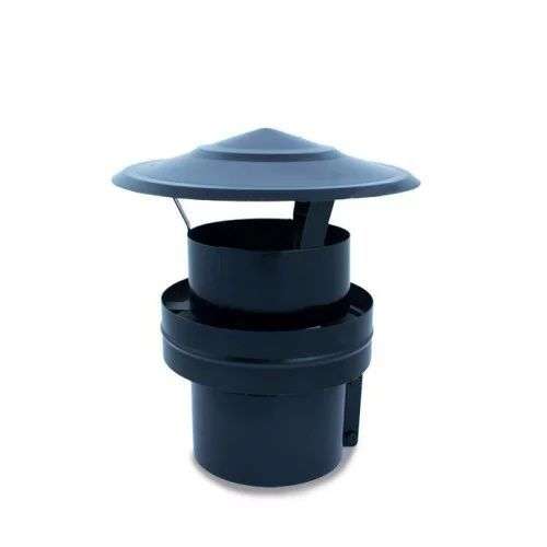 Sombrerete Deflector acero negro vitrificado para estufas y chimeneas de leña | Serie lisa
