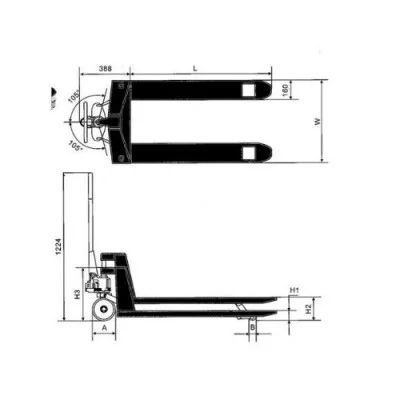 Transpaleta manual BASIC longitud de horquilla 1150 mm