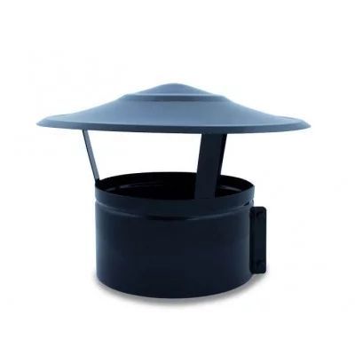 CAEXVEN Embellecedor de 80 mm de diámetro para Conductos de Estufas y  Chimeneas de Leña en Acero pintado en Negro - Serie Lisa
